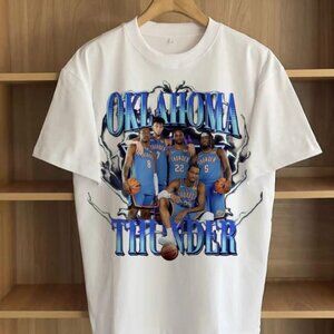 Okc Thunder Bootleg Shirt Vintage NBA Tee, Oklahoma City Basketball T-Shirt